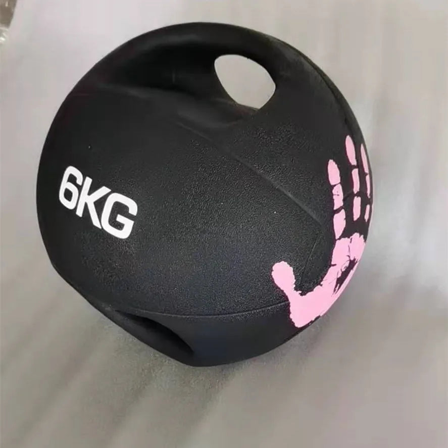 Dual Grip Medicine Balls 6lb 8lb 10lb 12lb Grip Weighted Ball for Exercise Fitness Gym Double Handle Medicine Ball