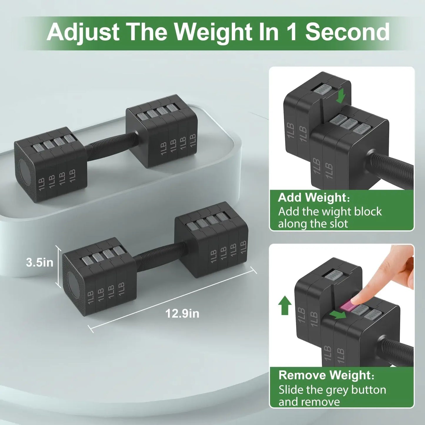 Adjustable Dumbbells Set with 5 Weight Levels for Home Gym Full Body Workout