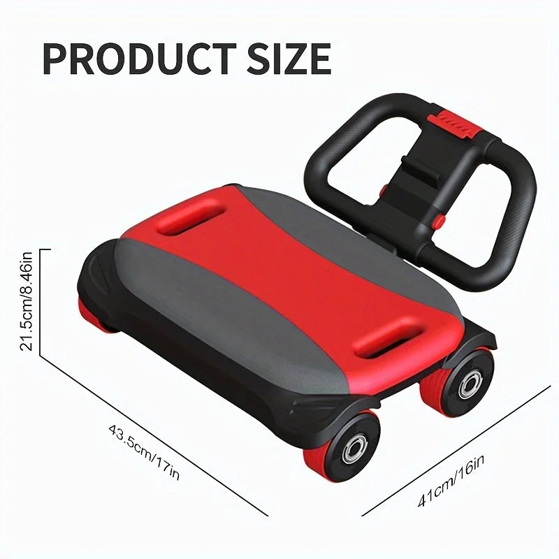 Automatic Rebound Ab Roller Wheel with Elbow Support 4-Wheel Core Exercise Tool Home Gym Abdominal Wheel Foldable Double Grip