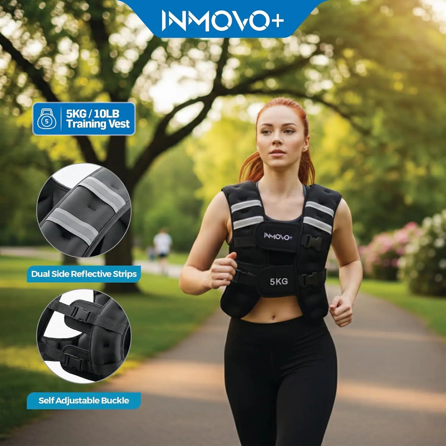 Women's 10 LB Weighted Vest, Adjustable Straps, Odor-Resistant for Running & Training