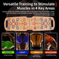Foldable Wooden Push Up Board Portable 14-in-1 Muscle Builder with Graphics Guide and 2 Solid Wood Handles in Natural Finish fo