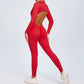 Hearuisavy Summer V Back Sports Jumpsuit Yoga Clothes Rompers Women Long Sleeveles Workout Bodysuits Backless One-piece Suit