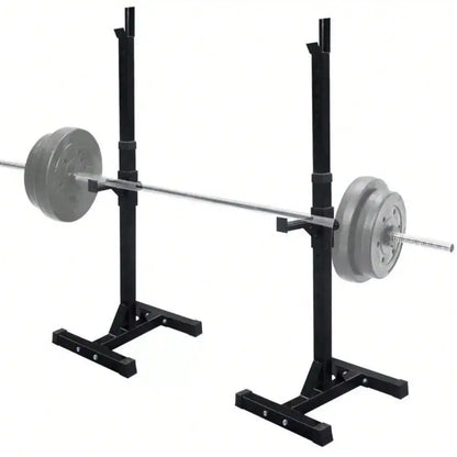 2pcs Adjustable Rack Standard Squat Steel Stands Barbell Free Press Bench Home