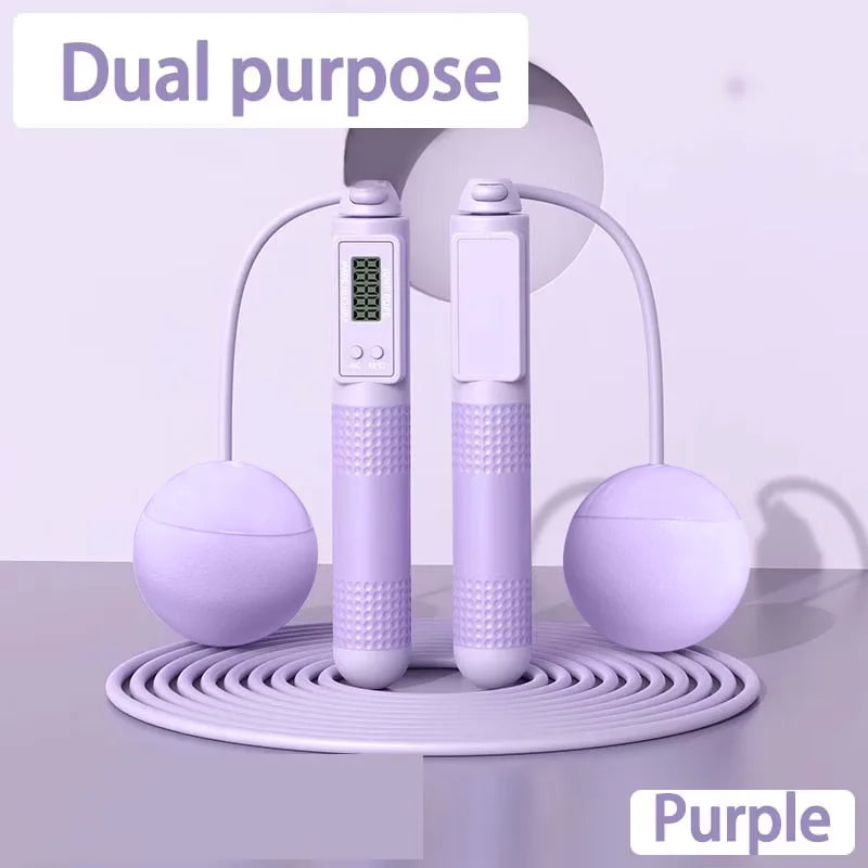Dual Purpose Jump Rope Intelligent Counting Steel Wire Rope Sports Equipment Household Cordless Sports Load Jump Rope