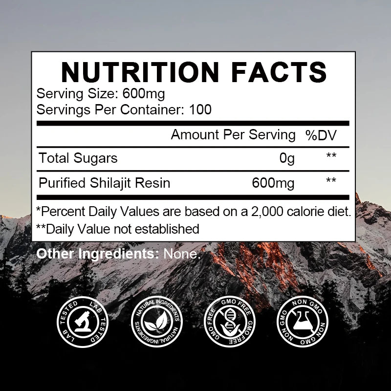 BBEEAAUU 60g 100% Himalaya Pure Shilajit Resin Original Mineral Health Supplement Non-GMO Brain Memory Cognitive Energy Health