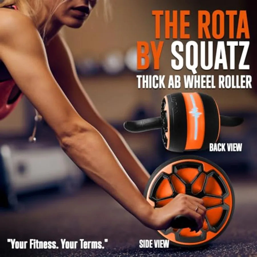 Digital Ab Roller Wheel with Ultra Wide Design and Rubber Handles for Core Strength Training Includes Pilates Mat and Exercise