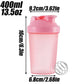 400ML Shaker Bottles Whey Protein Powder Mixer Bottle Sport Water Cups Fitness Gym Shaker Outdoor Portable Plastic Drink Cup