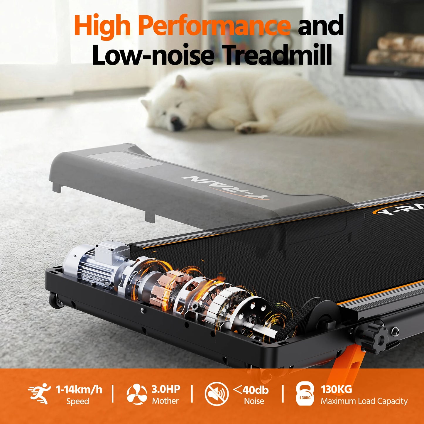 Treadmill & Walking Pad, 3.0 HP Motor, Foldable Treadmill with 9% Incline, 7.5mph Speed, Adjustable Treadmills for Home & Office