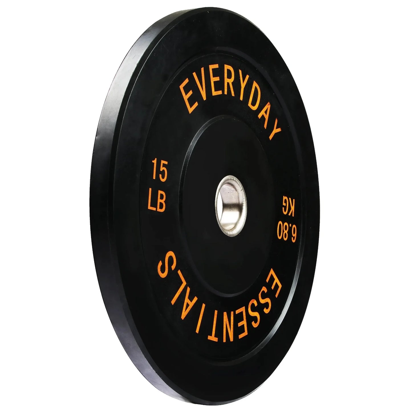 Bumper Plate Weight Plate with Steel Hub, Black, 15 lbs Single,High-density rubber plates