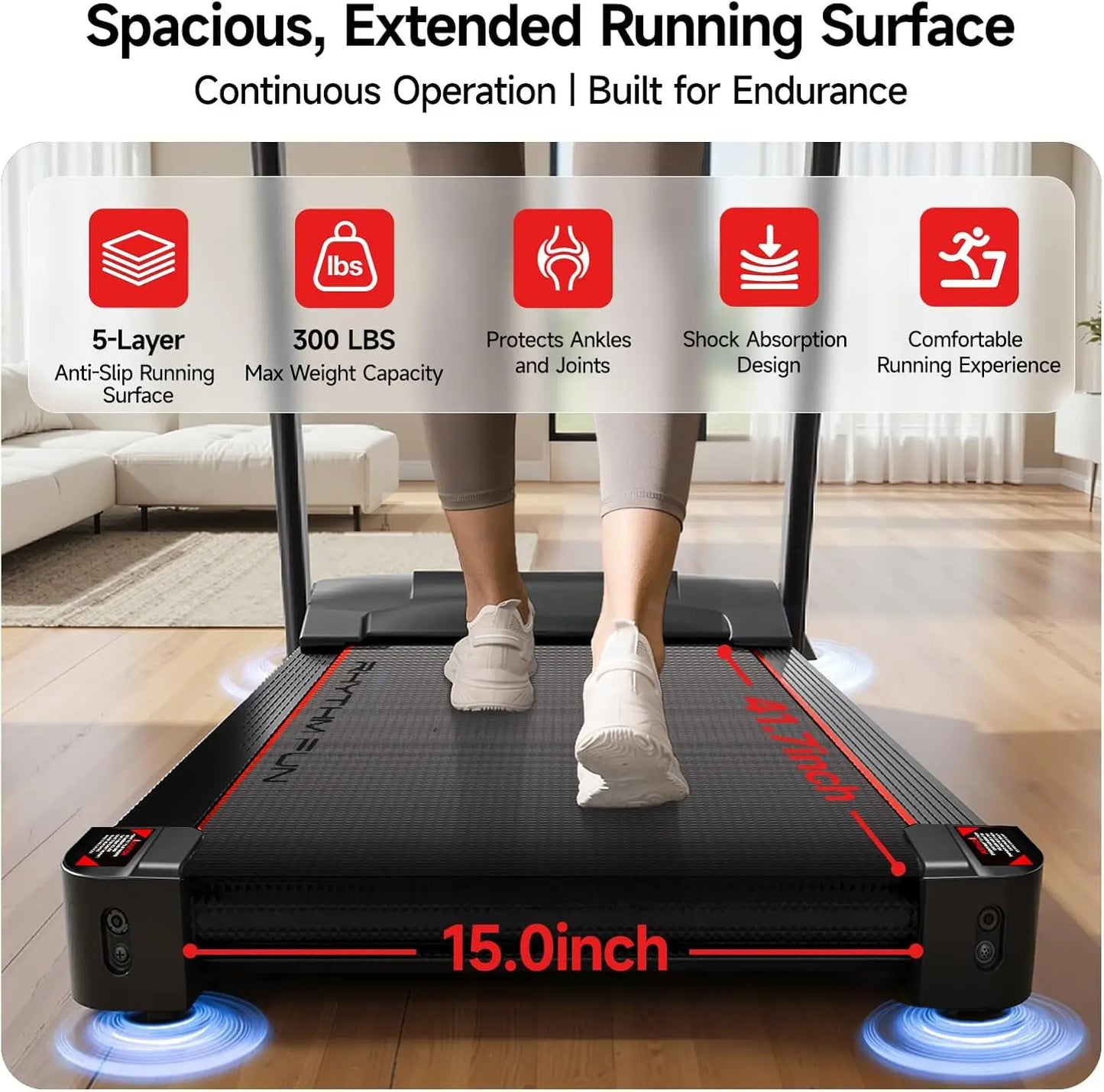 8.0 MPH Foldable Treadmill for Home, Incline up to 8%, Low Noise Walking Pad Supports 300 lbs