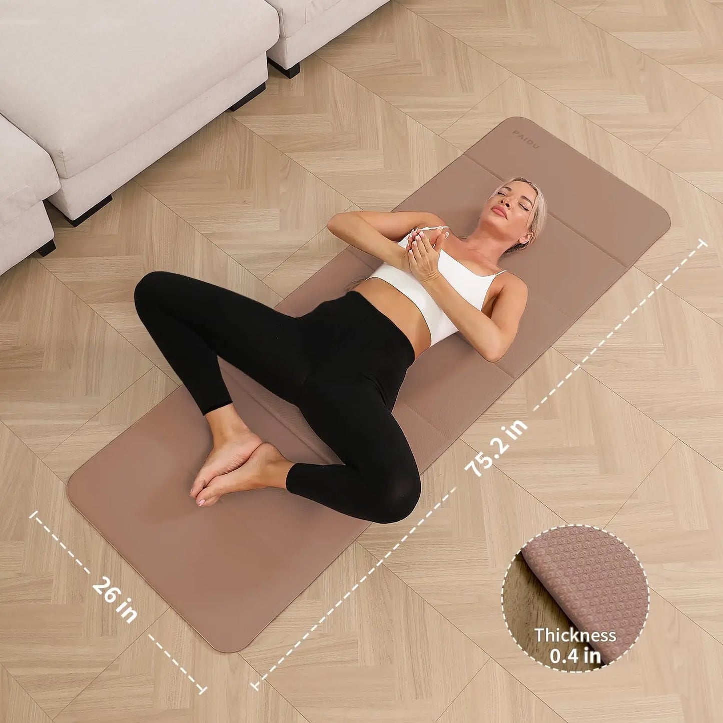 Foldable Yoga Mat - 10mm Thick, Non-Slip Exercise Mat for Home and Travel, Eco-Friendly