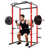 Heavy Duty Power Cage For Home Gym, 1100LBS Capacity Multifunctional Squat Rack With Dip Bars & Adjustable Safety Bars