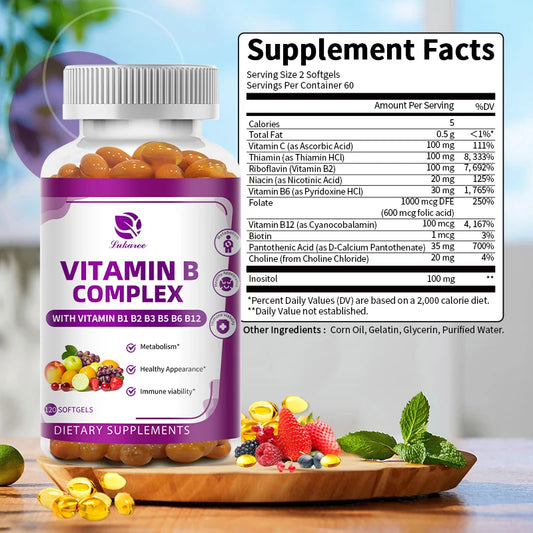 LUKAREE Vitamin B Complex for Men and Women with Biotin & Folic Acid Super Promote Human Metabolism ,Energy, Nerve Blood Support