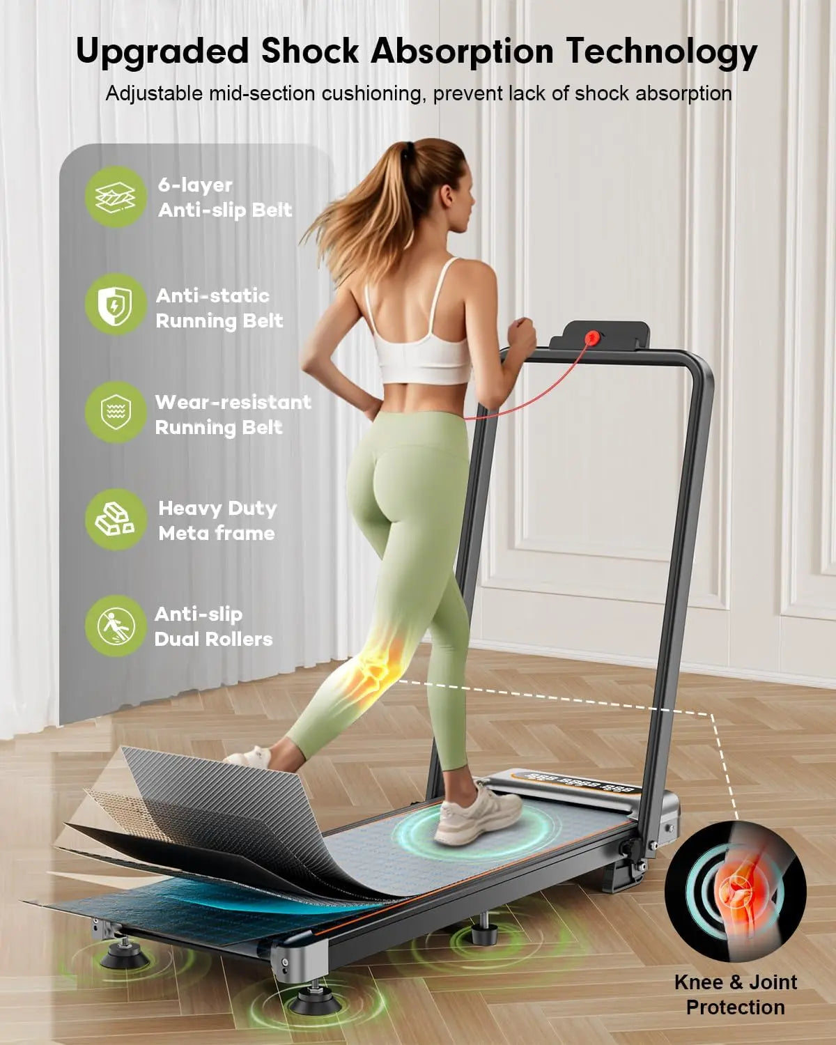 Foldable Treadmill with 12% Incline,3.5HP Low Noise Walking Pad Treadmill with Handle Bar,350 Lbs Capacity, APP Remote Control