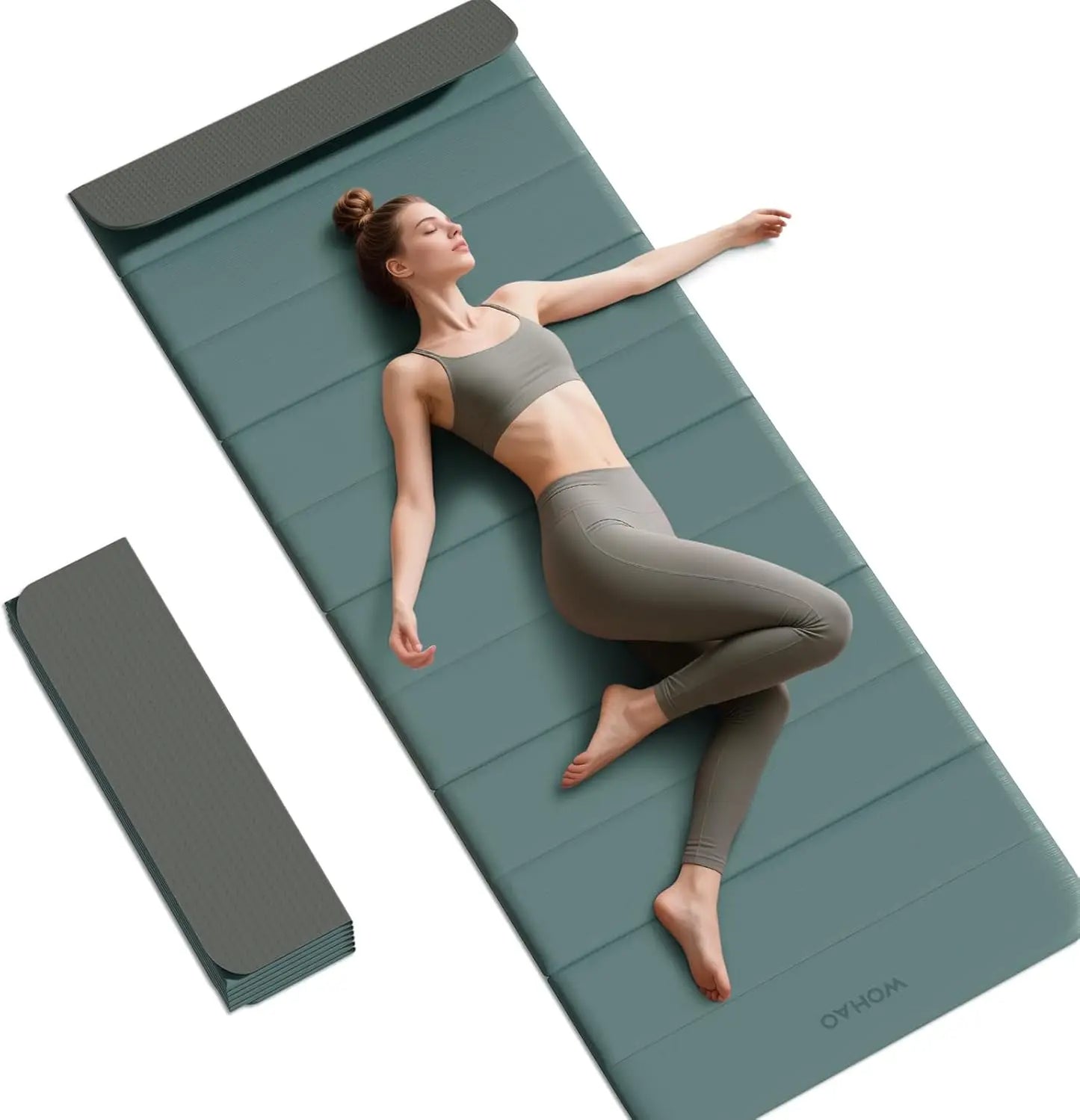 12-Fold Non-Slip Yoga Mat 75x26x0.4 Inches for Yoga, Pilates, Strength Training & Meditation