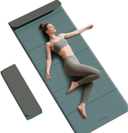 12-Fold Non-Slip Yoga Mat 75x26x0.4 Inches for Yoga, Pilates, Strength Training & Meditation