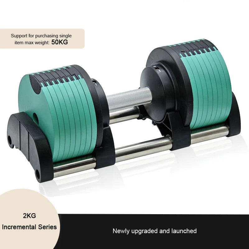 Newly designed 50KG adjustable dumbbell, 2KG incremental quick disassembly, men's heavy-duty dumbbell, adjustable dumbbells set