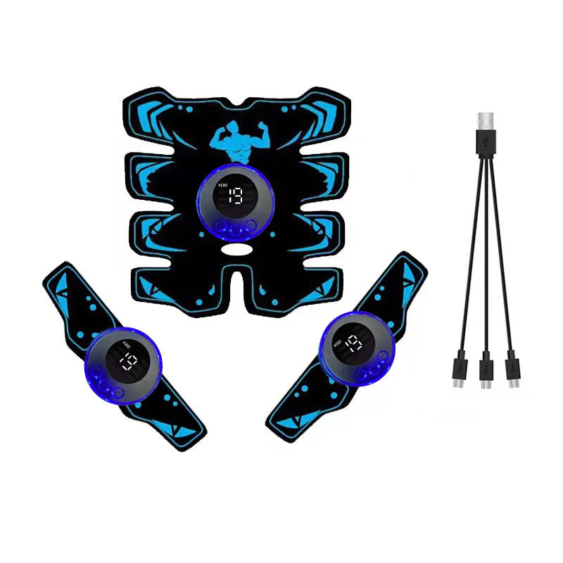 USB Rechargable EMS Muscle Stimulator ABS Arm 3 IN 1 Trainer Pad Wireless Smart Fitness Abdominal Training Electric Body Slim