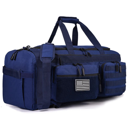 LHI 50L 3 in 1 Travel Duffle Bag Men Large Gym Sports Bags Tactical Military Duffle Backpack with Shoes Compartment & Wet Pocket
