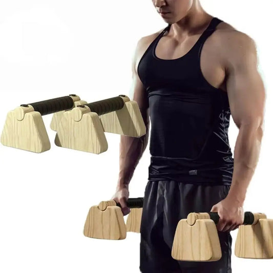1 Pair Street Fitness Push Up Bar Solid Wood Non-slip Push-up Rack Stable Planche Push-up Home Exercise Equipment Push-up