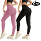 2 Pack Women's High Waisted Sexy Butt Lifting Seamless Solid Color Yoga Leggings Elastic And Breathable Fitness Sports Pants