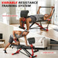 Foldable Workout Bench with Variable Resistance Training Set 880LBS Adjustable Weight Bench in Black with Leg Extension and Pre