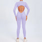 Hearuisavy Summer V Back Sports Jumpsuit Yoga Clothes Rompers Women Long Sleeveles Workout Bodysuits Backless One-piece Suit