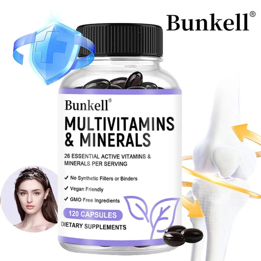 Multivitamin Capsules - 26 Essential Active Vitamins & Minerals - Repairs Skin,Promotes Liver Health,Boosts Energy
