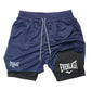 Men Running Shorts 2 in 1 Double-deck Sport Shorts Sportswear Gym Fitness Short Pants Training Jogging Bottom Men's Clothing