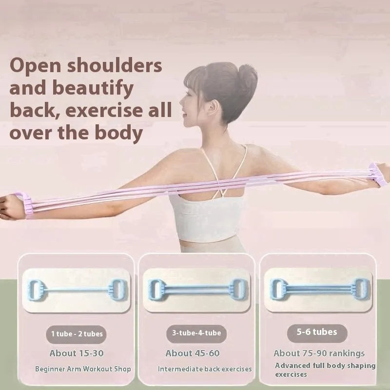 Yoga Tension Ropes,Adjustable Weight Resistance Bands for Shoulder and Back Workout, Home Gym Fitness Stretch Straps
