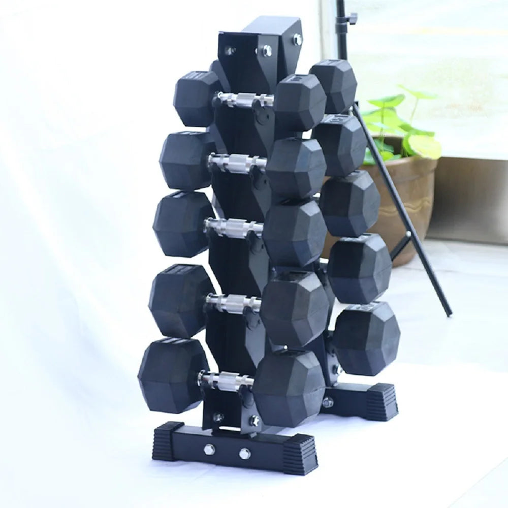 5-Tier Heavy Duty Dumbbell Rack Steel Stand for 5 Pairs Dumbbells