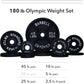 Weight Plate Pairs and Sets for Barbell Standard Powder Coated Durable Fits 2 Olympic Barbells 2 Tolerance Guarantee