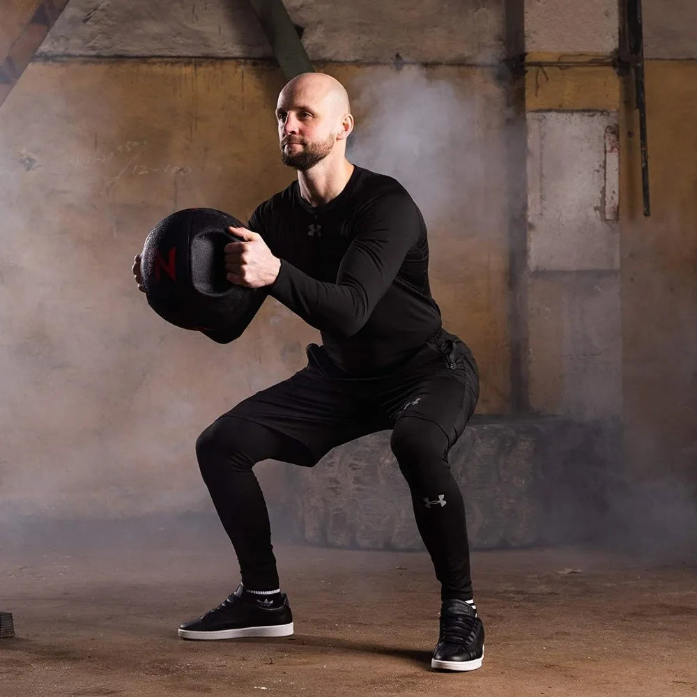 Dual Grip Medicine Ball 10lb/20lb - Textured Exercise Weight Ball for Strength & Core Training