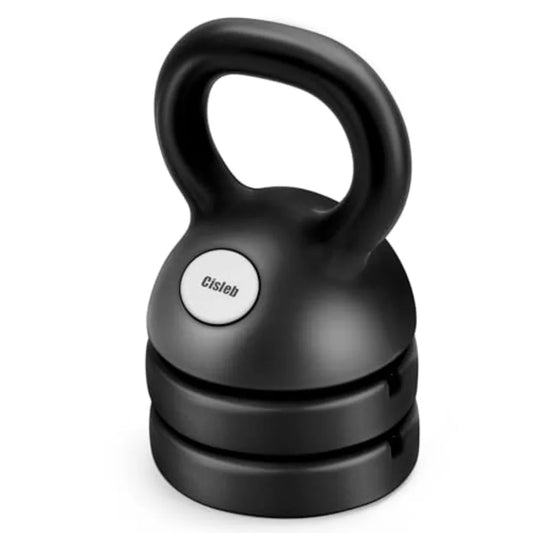 Adjustable Kettlebell Weight Set 3-in-1 5lbs 8lbs 12lbs for Home Gym Full-Body Workout Strength Training Weight Loss Steel Blac