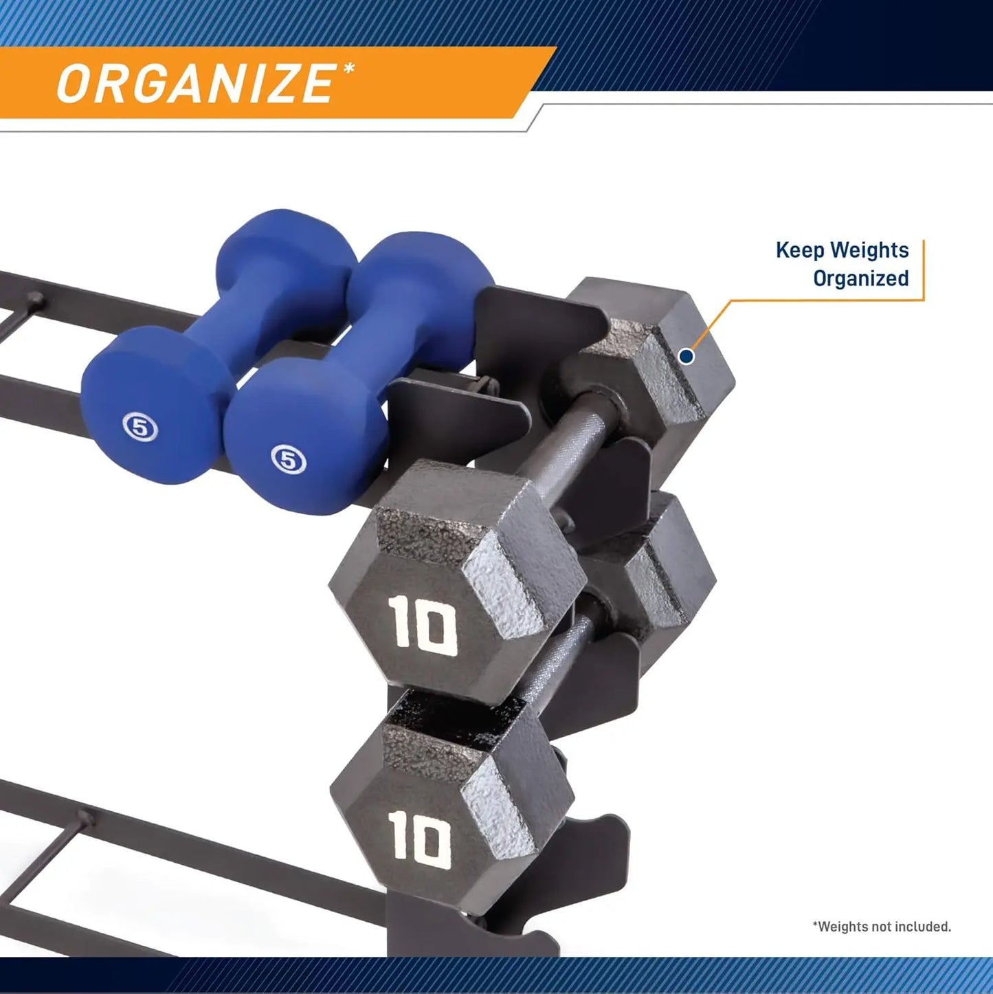 Heavy-Duty Dumbbell Rack Organizer for Home Gym - Space-Saving Steel Storage
