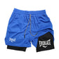 Men Running Shorts 2 in 1 Double-deck Sport Shorts Sportswear Gym Fitness Short Pants Training Jogging Bottom Men's Clothing