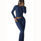 Women's Yoga Two-Piece Set Long-Sleeve Wide-Leg Activewear Set Casual Home Yoga Set Coordinated Set