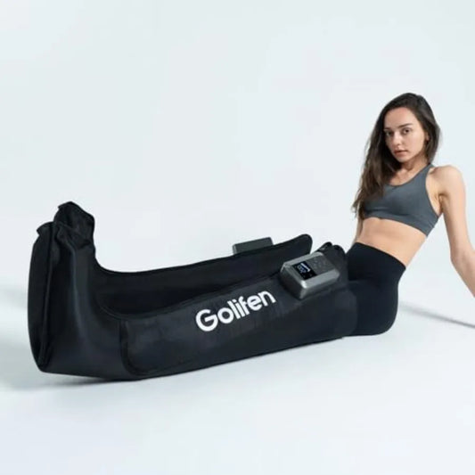 Cordless Leg Compression Massager Portable Compression Boots with 5 Air Chambers Full Leg Massager for Circulation and Muscle P
