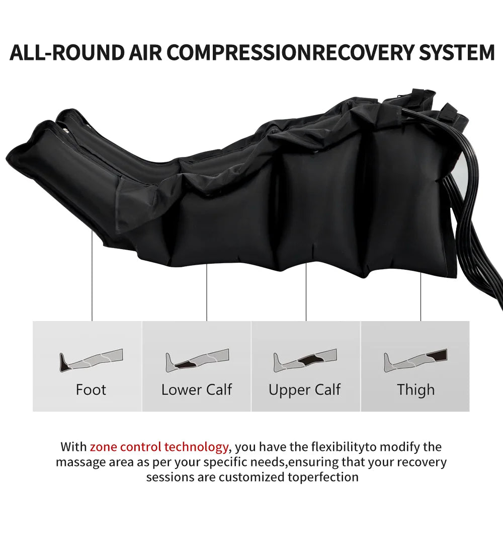 Air Compression Leg Massager Lymphedema Pump Pneumatic Boots Charging Cordless Leg Muscle Relaxation For Professional Athletes