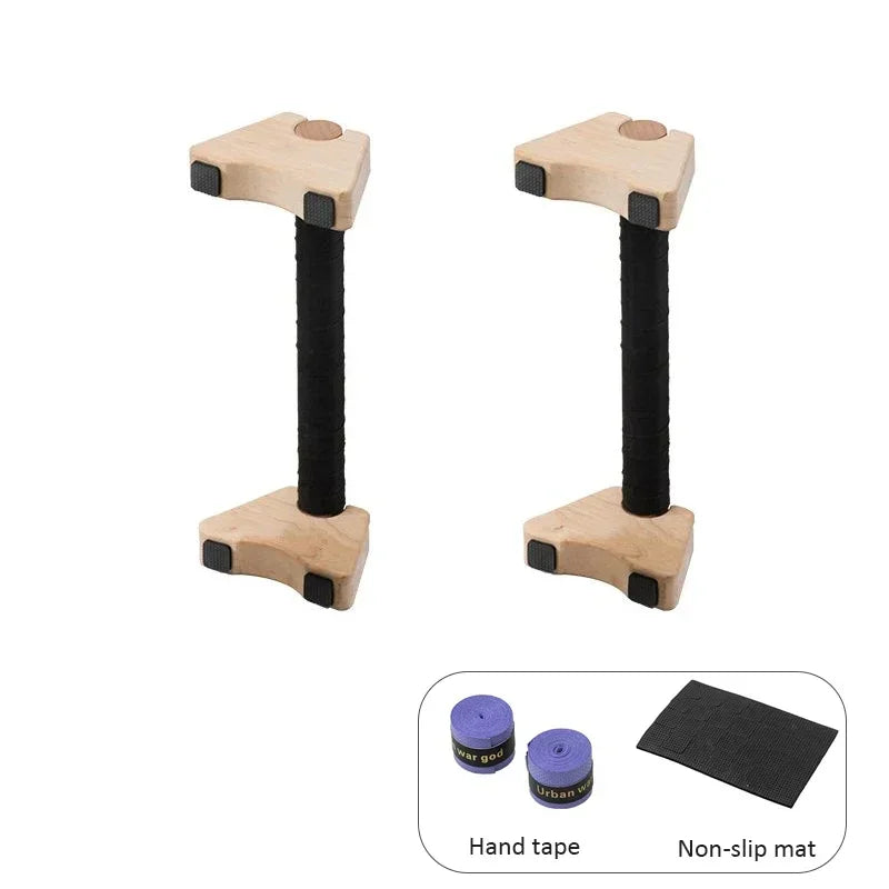 1 Pair Wooden Push-up Bar Stands Gym Push Ups Rack Board Fitness Exercise Body Building Training Handstand Parallel Rod