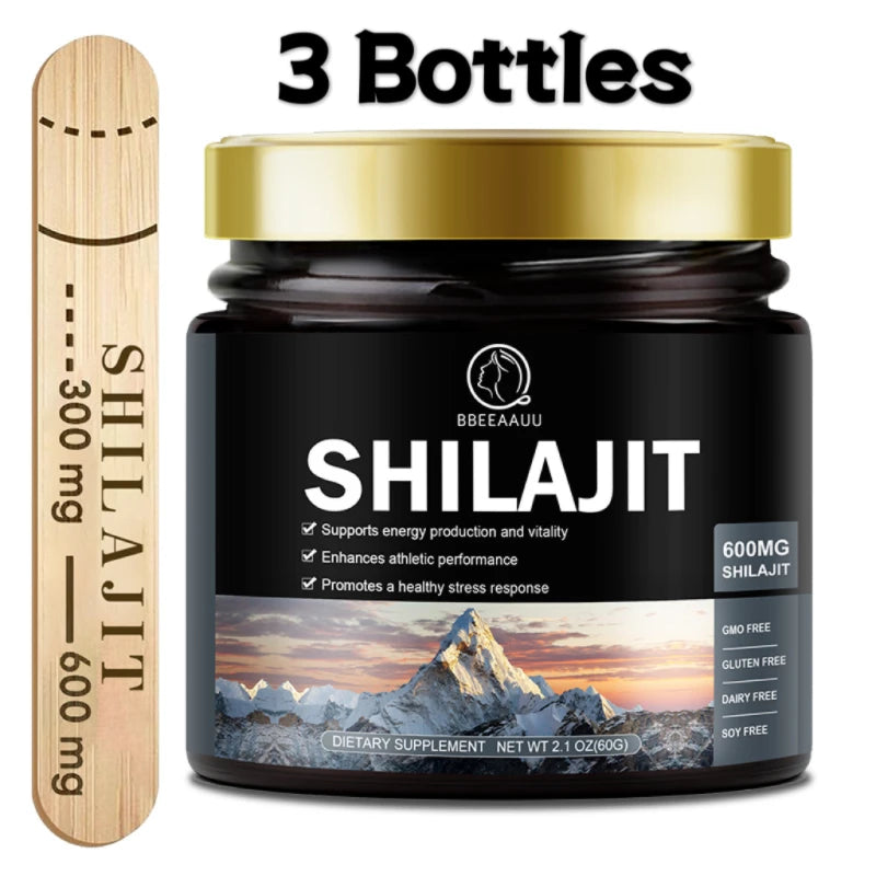 BBEEAAUU 60g 100% Himalaya Pure Shilajit Resin Original Mineral Health Supplement Non-GMO Brain Memory Cognitive Energy Health