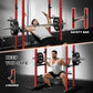 Power Cage, Multi-Function Power Rack with Adjustable Cable Crossover System, 2000LBS Squat Rack for Home Gym with More Training