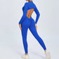 Hearuisavy Summer V Back Sports Jumpsuit Yoga Clothes Rompers Women Long Sleeveles Workout Bodysuits Backless One-piece Suit