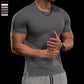 Men's Gym Fitness Training Clothing Men's High-elasticity Breathable Sports Tight Short-sleeved T-shirt, Running Sports