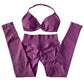 2 Pieces Set For Woman Strappy Yoga Bra Sports Top Workout Leggings Set Seamless Gym Set Fitness Clothes Outfit Activewear