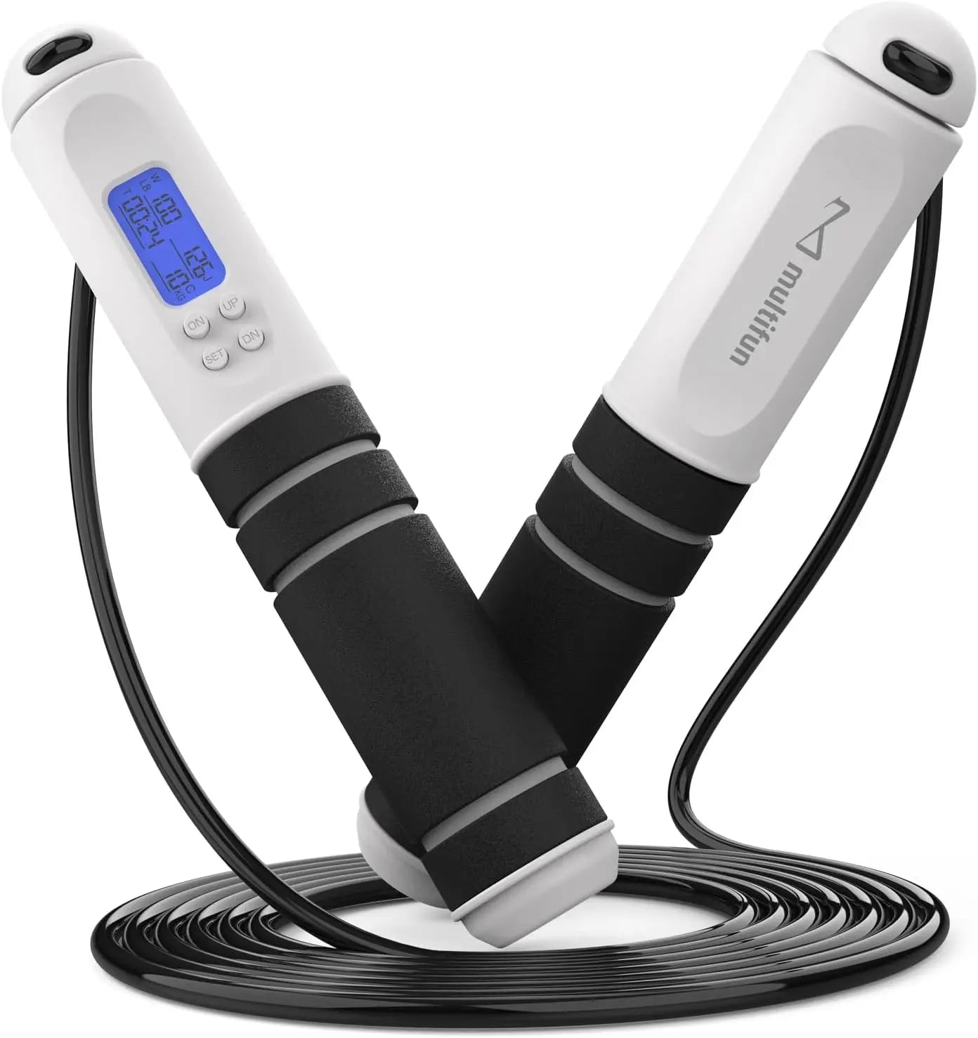 Multifun Digital Jump Rope with Smart Counter & Timer - Adjustable Speed Skipping Rope for Fitness, Weight Loss, Boxing, MMA