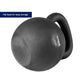 75 LB Cast Iron Kettlebell Single Piece Casting with LB Markings for Full Body Workout Durable Steel Finish