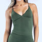 Vision Twist Front Longline Top Gym Tank Top Women Padded Yoga Vest Backless Workout Fitness Camisole Sexy Running Sports Tops