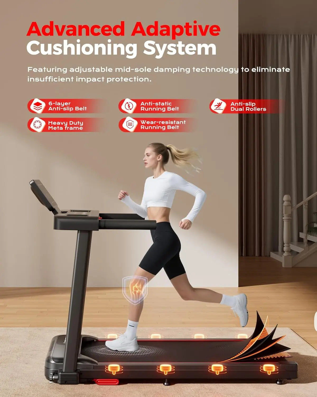 Foldable Treadmill with Incline, 3.0HP Quiet Walking Pad, 300LBS Capacity, Portable for Home Office Running Jogging