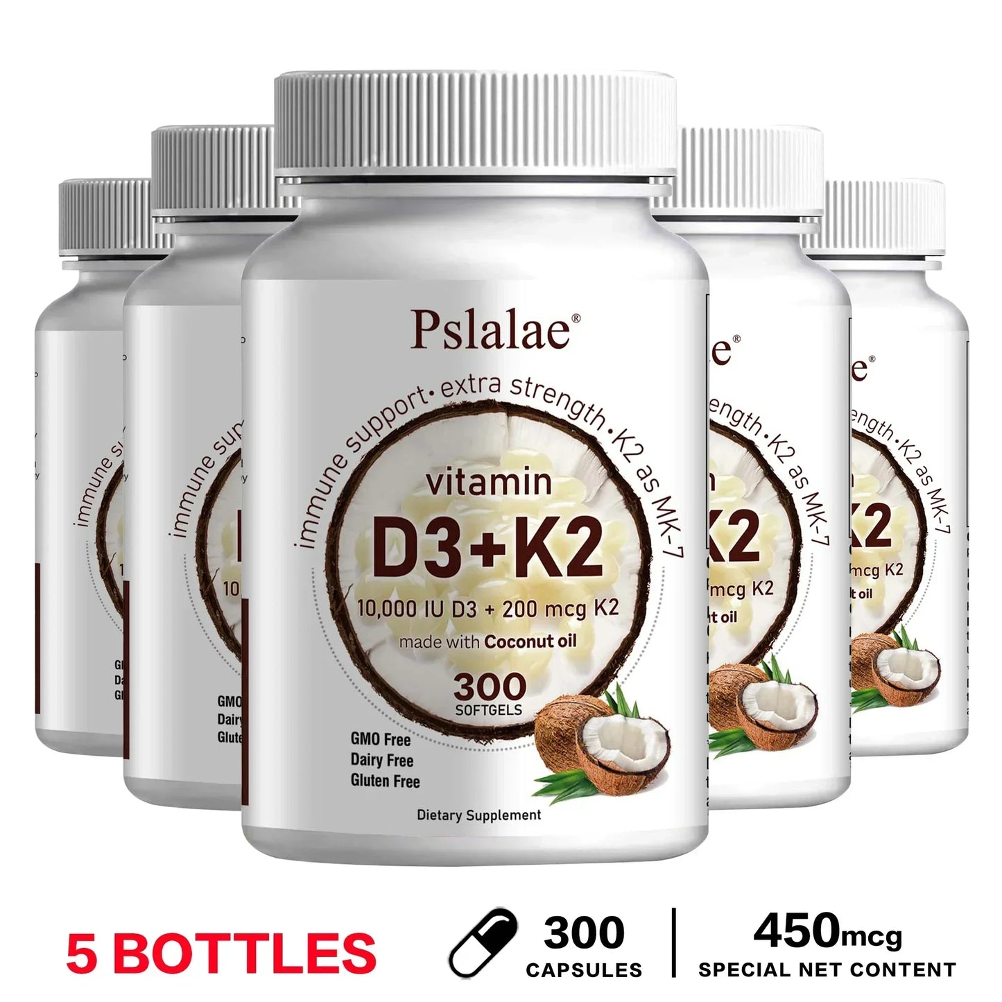 Vitamin D3 K2 Supplement - Helps Maintain Bone Health and Immune Health, Promotes Absorption and Enhances Body Immunity